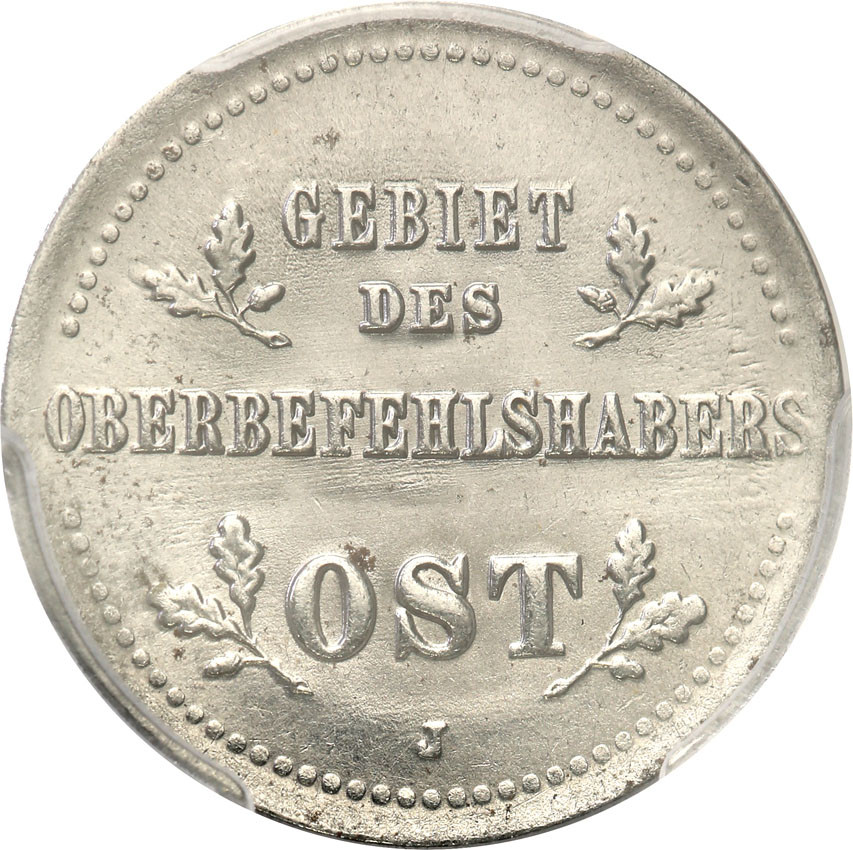 Niemieckie Władze Okupacyjne. OST Kopiejka 1916 J, Hamburg, PCGS MS65 (MAX)