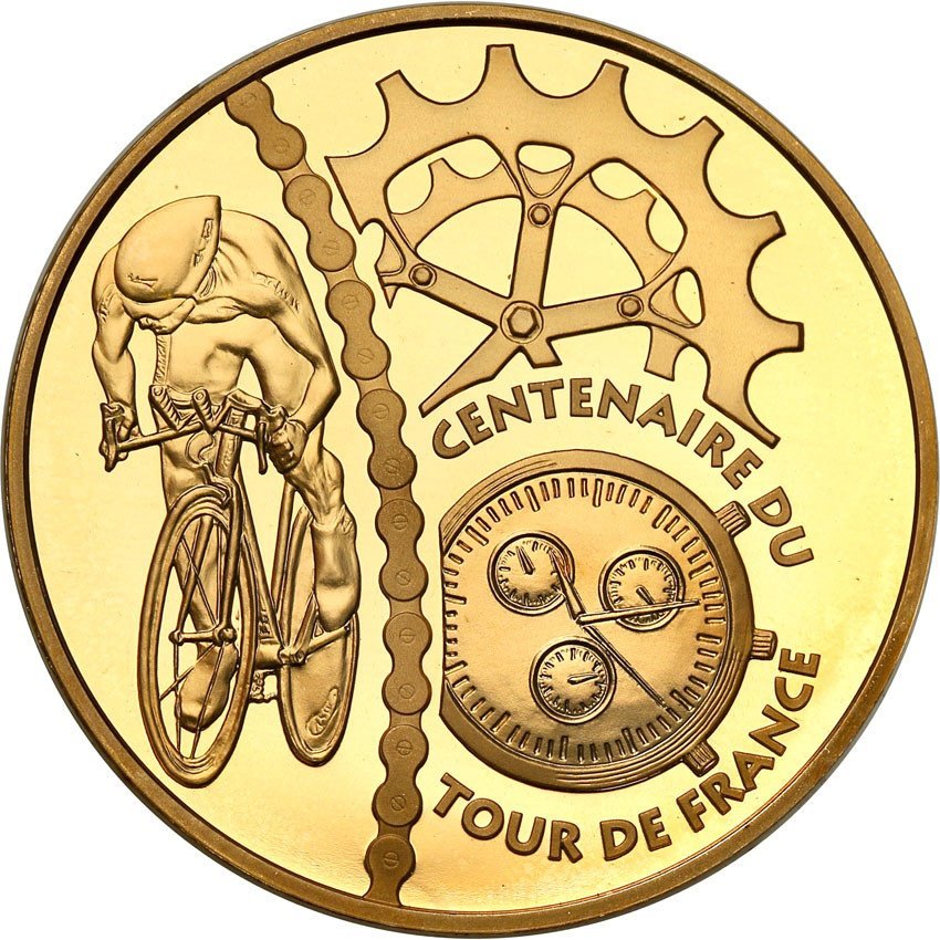100 лет тур. 100 лет тур. монета с велосипедистом. каталог монет тур де франс. хейердал путешественников хх века?.