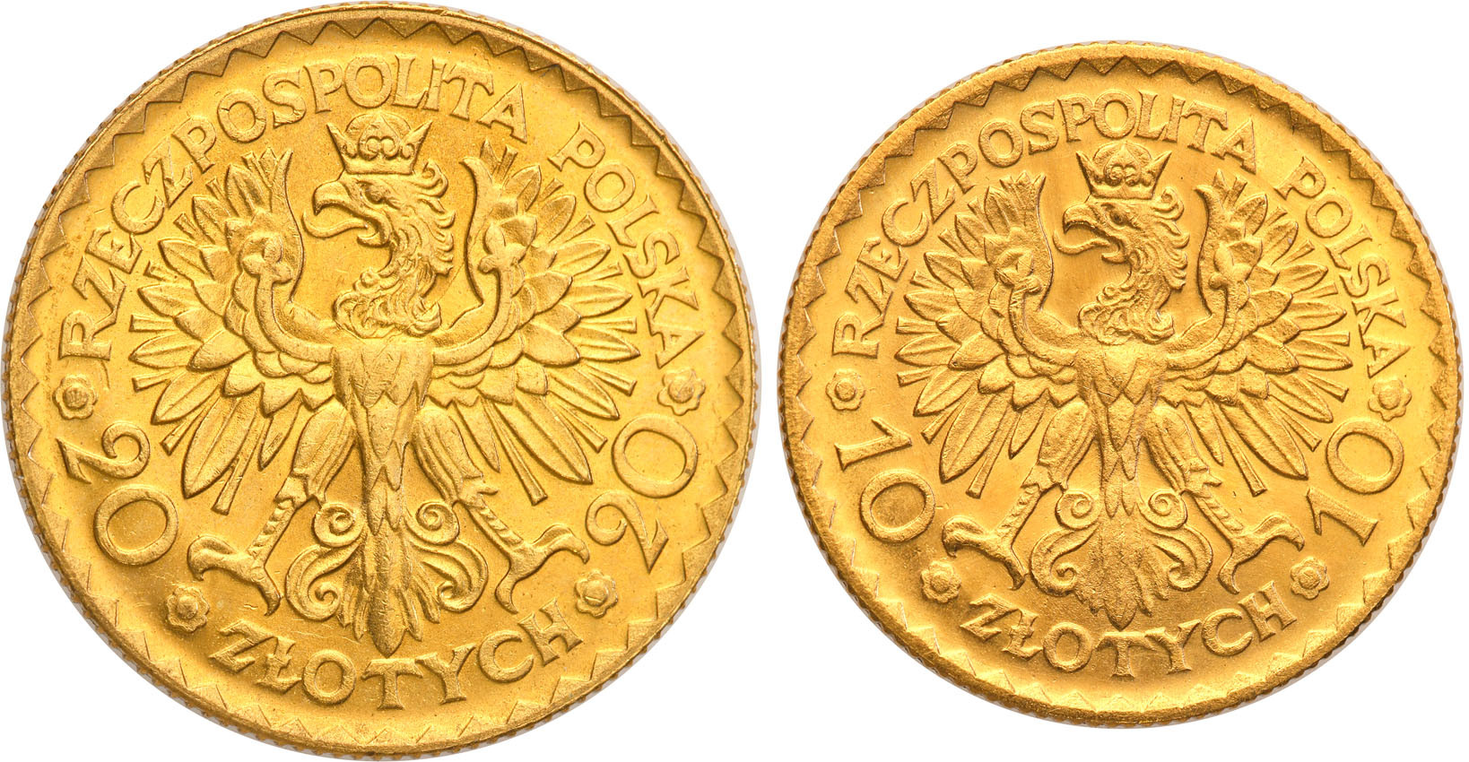 II RP. 10 + 20 złotych 1925 Chrobry (parka) zestaw 2 sztuk