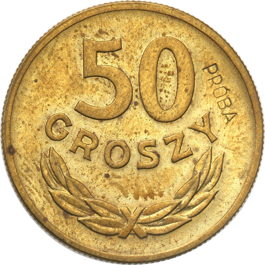 PRL. PRÓBA mosiądz 50 groszy 1957