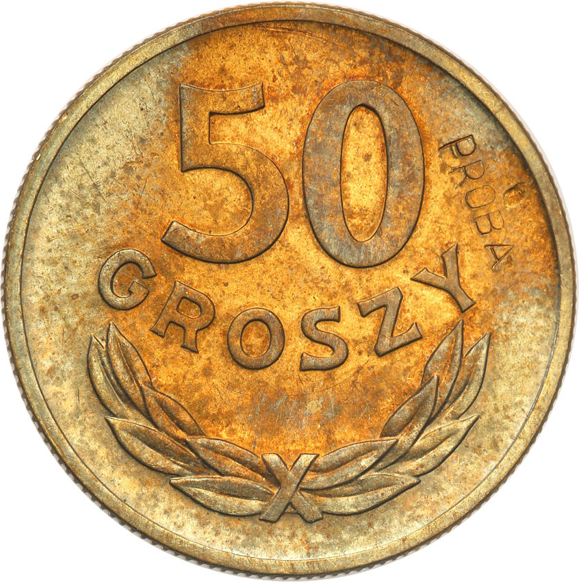 PRL. PRÓBA mosiądz 50 groszy 1949