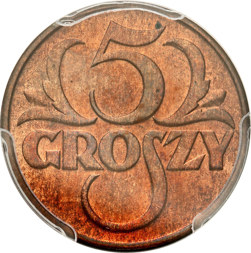 II RP. 5 groszy 1935 PCGS MS64 RD (2 MAX)