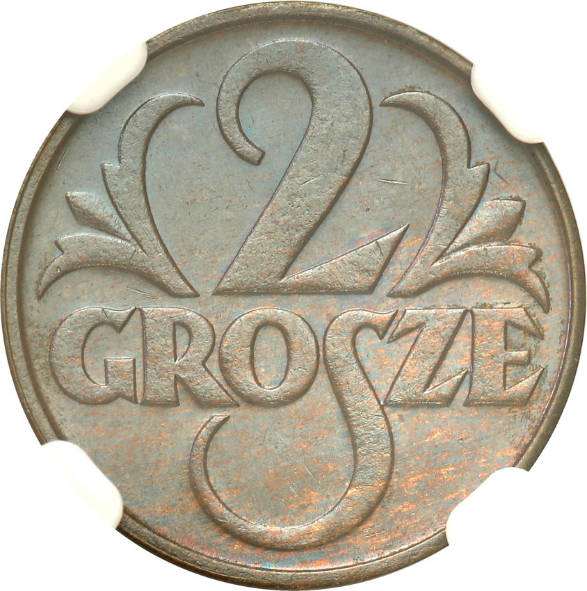 II RP. 2 grosze 1932 NGC MS65 BN (2 MAX)
