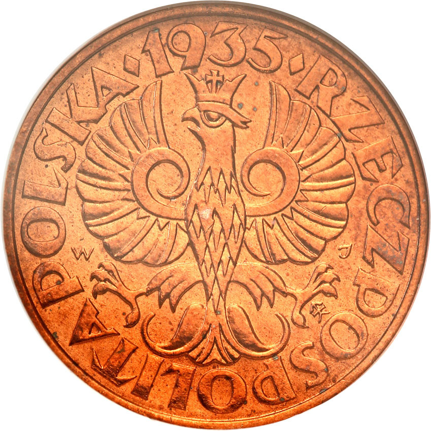 II RP. 2 grosze 1935 NGC MS64 RD