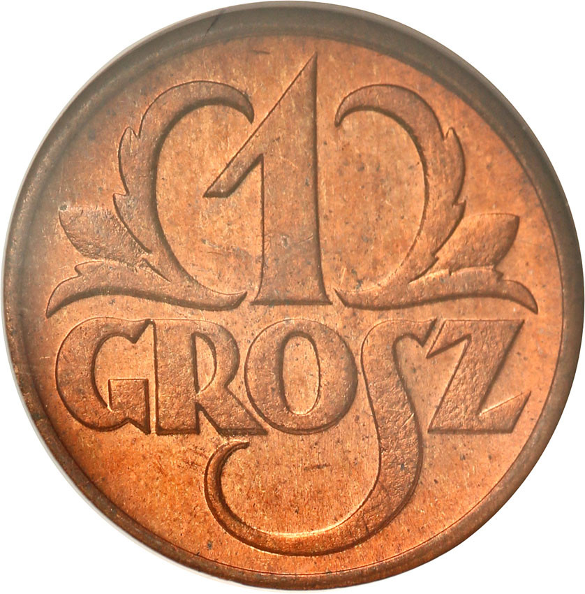 II RP. 1 grosz 1928 NGC MS66 RD (MAX)