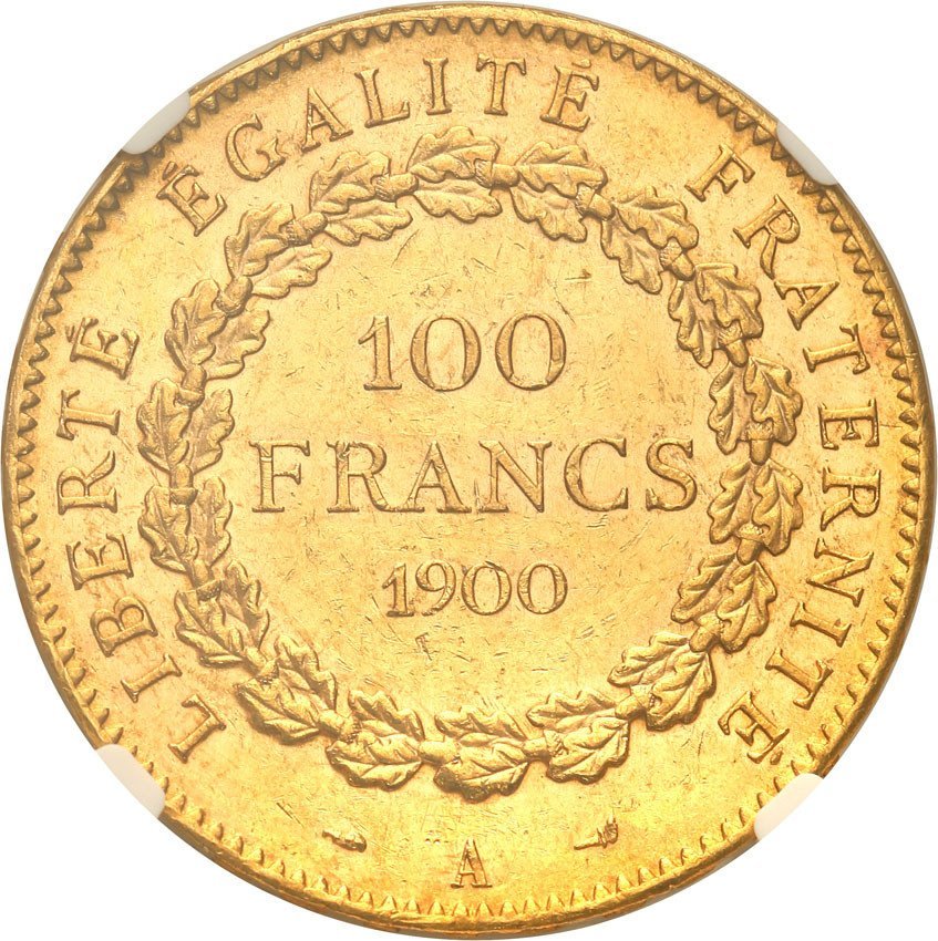 Francja. 100 franków 1900 Anioł NCG AU58