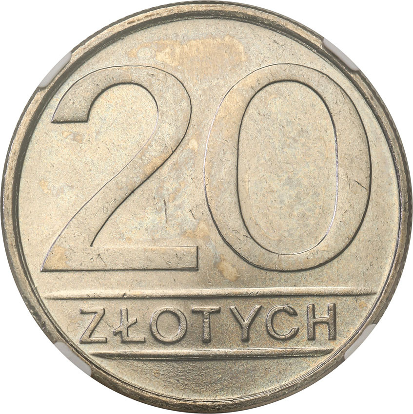 PRL. 20 złotych 1984 nominał NGC MS66 (MAX)