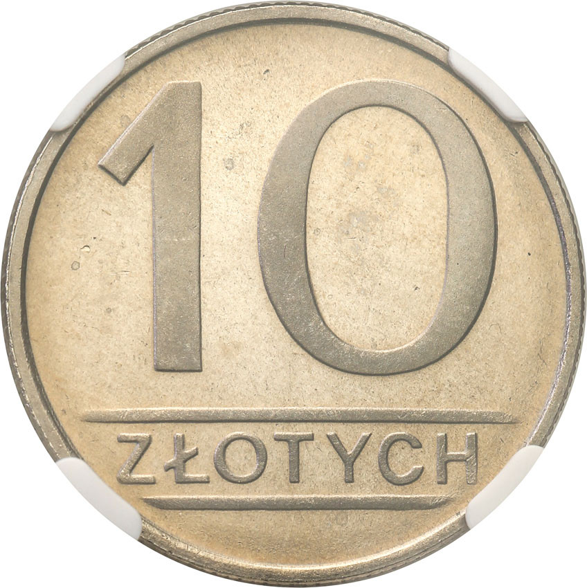 PRL. 10 złotych 1984 nominał NGC MS66 (MAX)