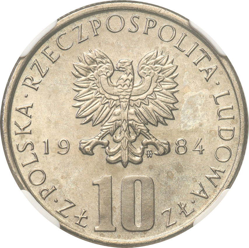 PRL. 10 złotych 1984 Bolesław Prus NGC MS66 (MAX)