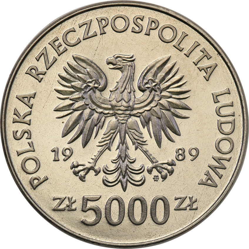 PRL. PRÓBA Nikiel 5000 złotych 1989 Westerplatte