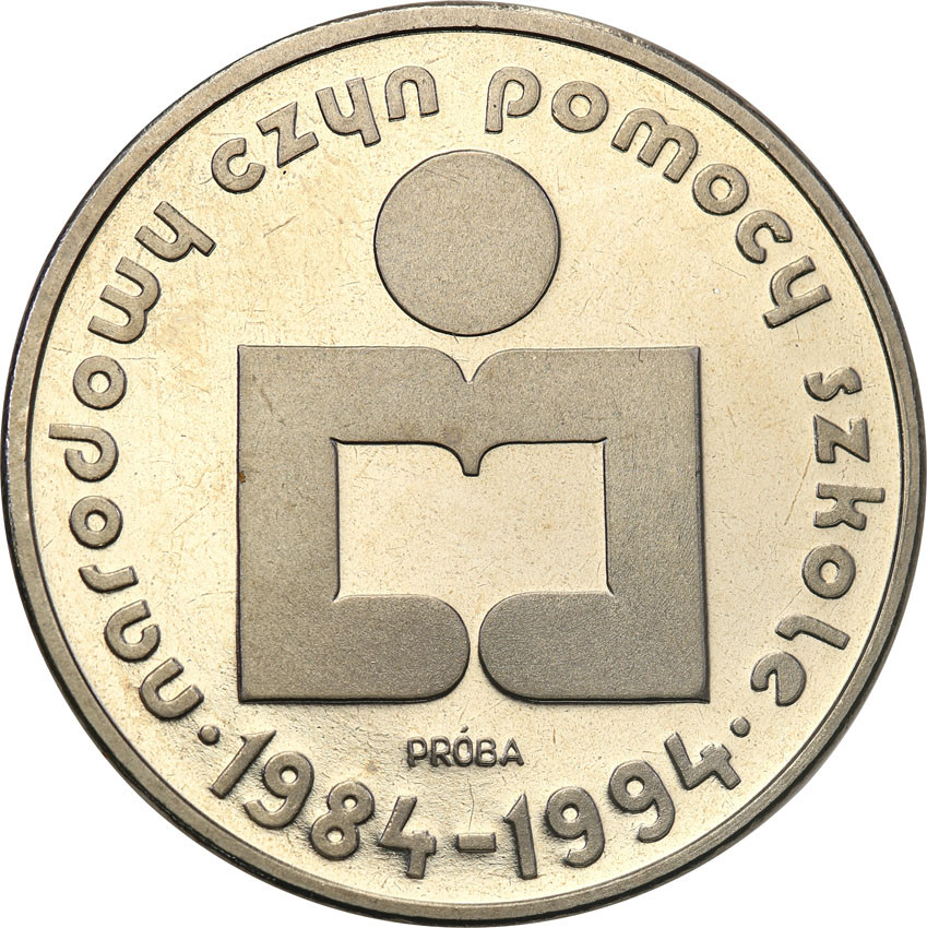 PRL. PRÓBA Nikiel 1000 złotych 1986 Pomoc Szkole