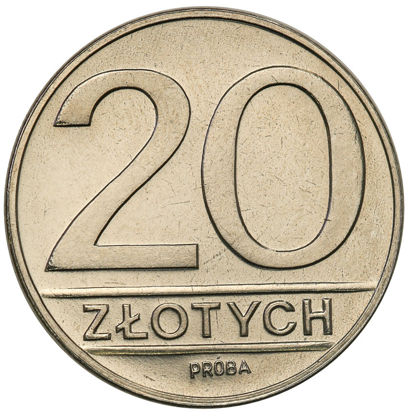 PRL. PRÓBA Nikiel 20 złotych 1984 nominał