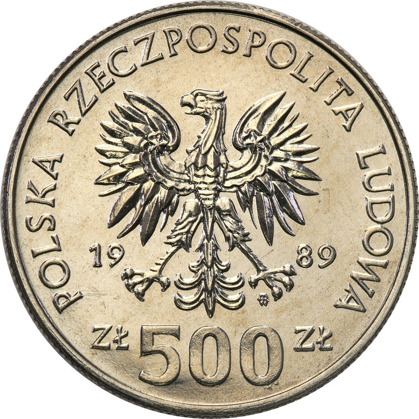 PRL. PRÓBA Nikiel 500 złotych 1989 Władysław Jagiełło