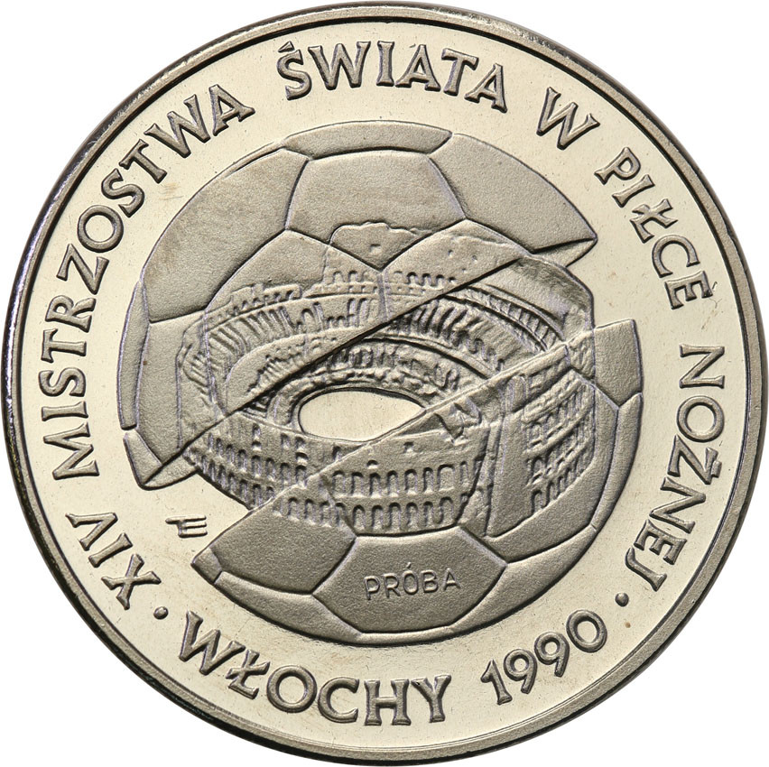 PRL. PRÓBA Nikiel 500 złotych 1988 MŚ. w piłce nożnej - Włochy