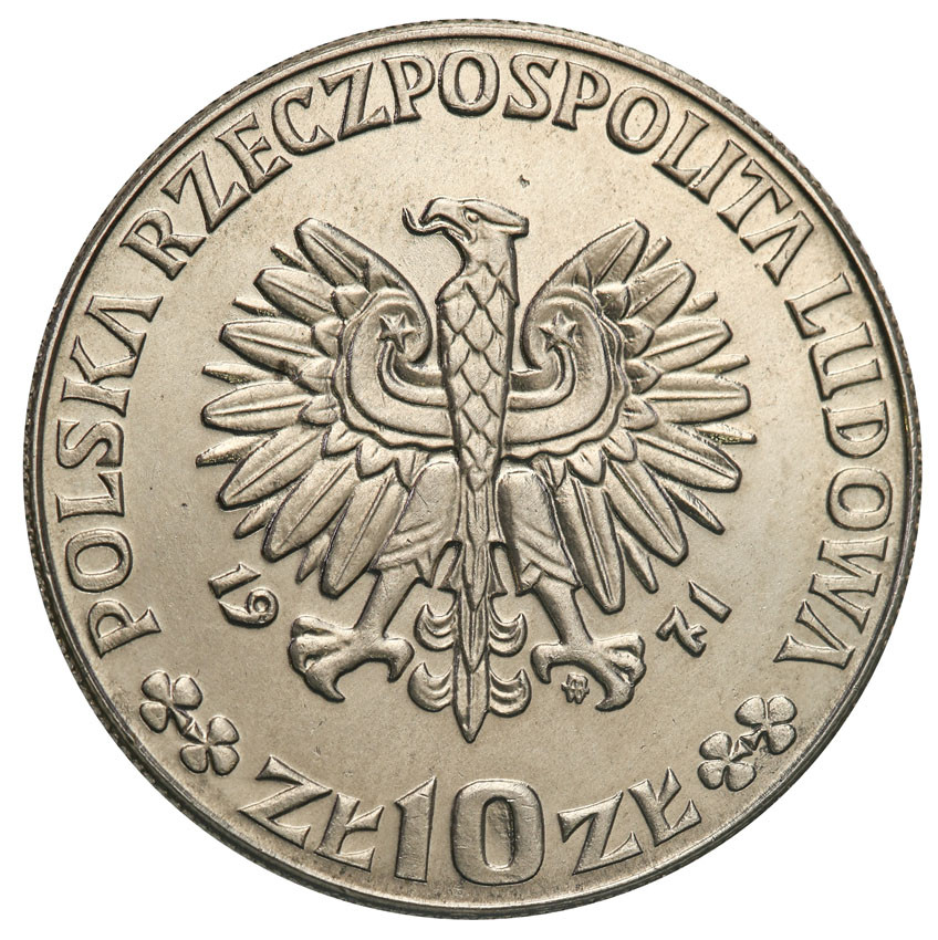 PRL. PRÓBA Nikiel 10 złotych 1971 FAO chleb