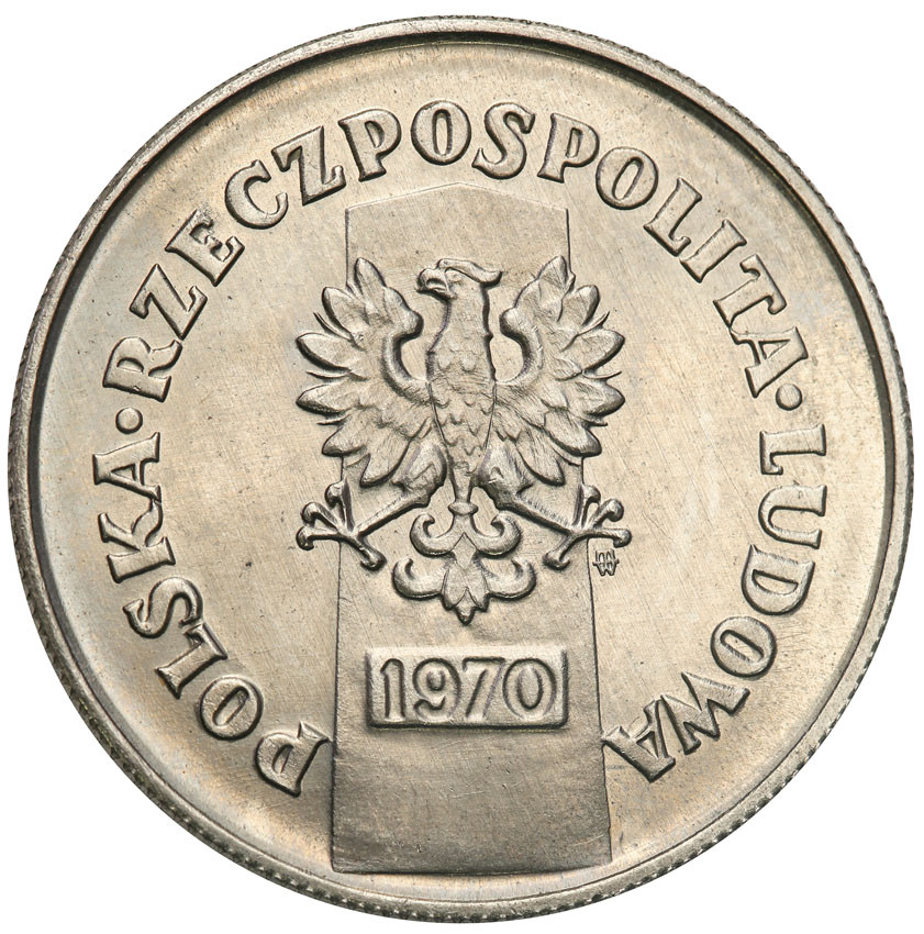 PRL. PRÓBA Nikiel 10 złotych 1970 XX lecie powortu do macierzy