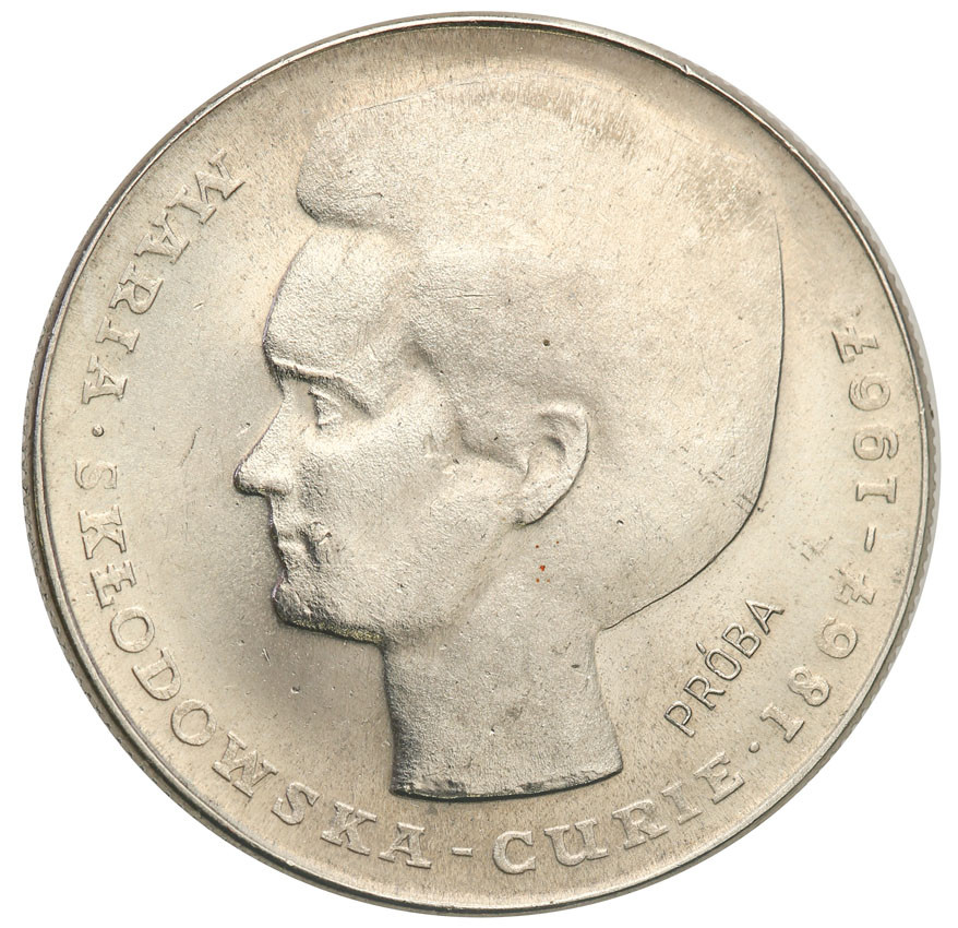 PRL. PRÓBA Nikiel 10 złotych 1967 Skłodowska