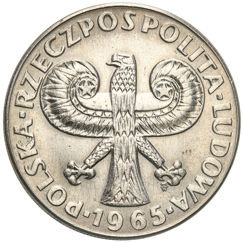 PRL. PRÓBA Nikiel 10 złotych 1965 kolumna Zygmunta
