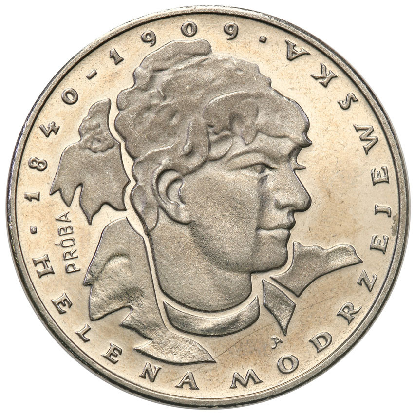 PRL. PRÓBA Nikiel 100 złotych 1975 Helena Modrzejewska