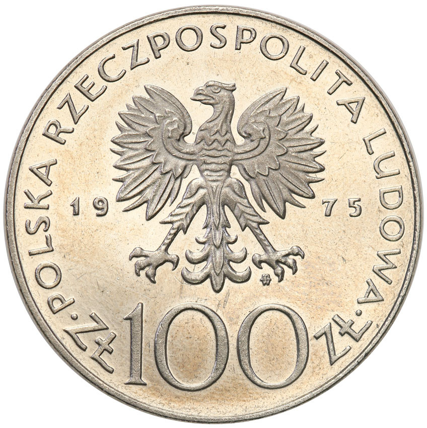 PRL. PRÓBA Nikiel 100 złotych 1975 Helena Modrzejewska