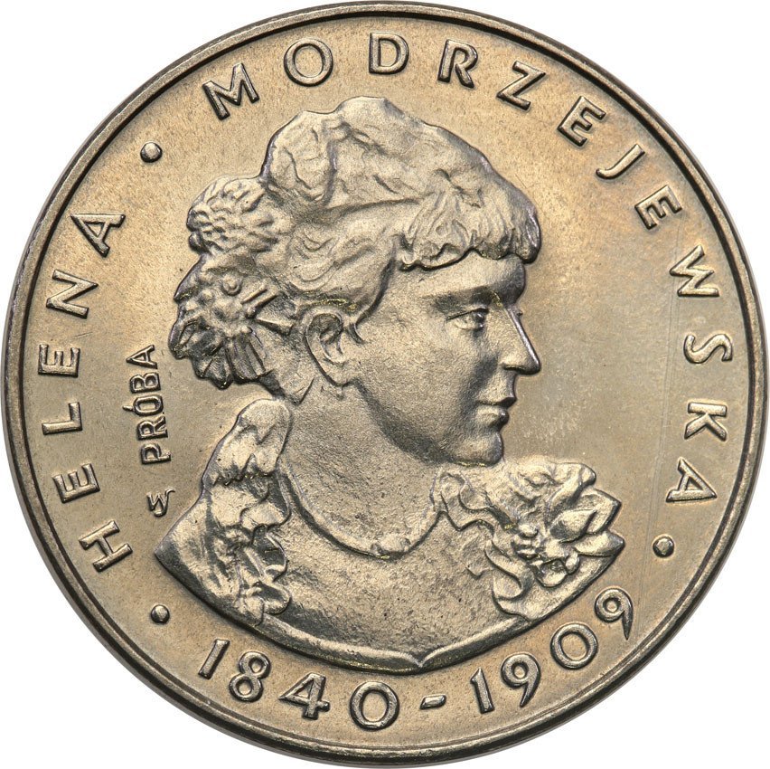 PRL. PRÓBA Nikiel 100 złotych 1975 Helena Modrzejewska