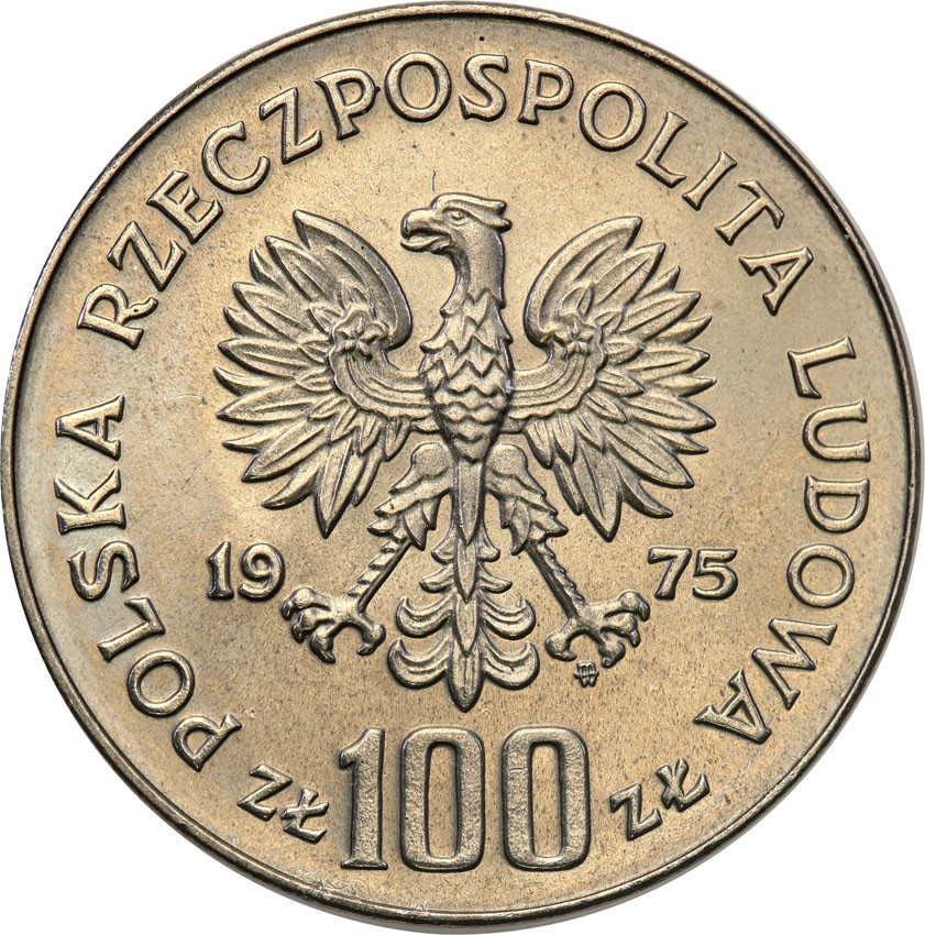 PRL. PRÓBA Nikiel 100 złotych 1975 Helena Modrzejewska