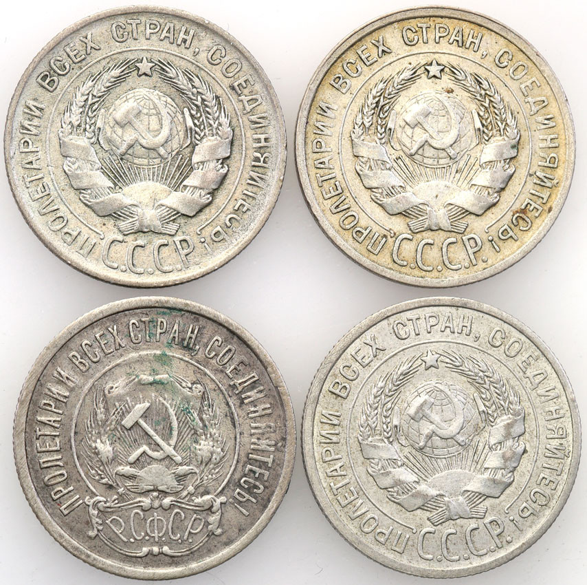 Rosja, ZSRR. 20 kopiejek 1921-1930, zestaw 4 sztuk