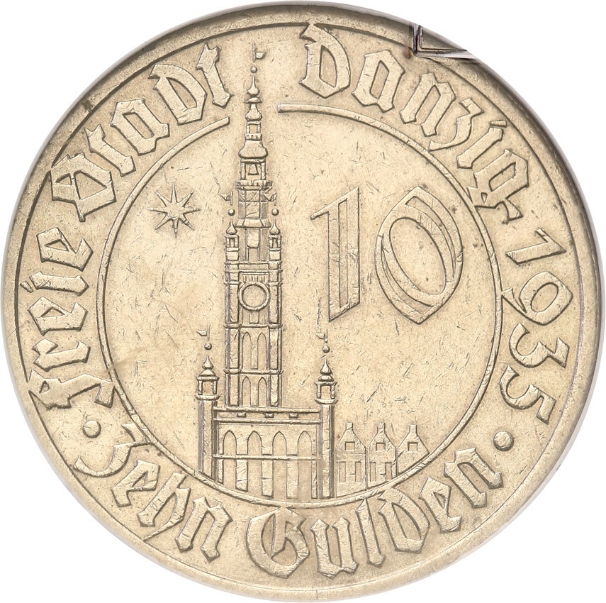 Wolne Miasto Gdańsk / Danzig. 10 Guldenów 1935 Ratusz
