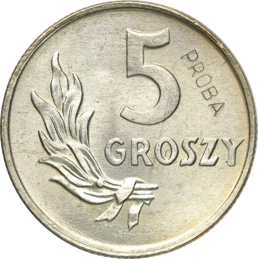 PRL. PRÓBA aluminium 5 groszy 1949