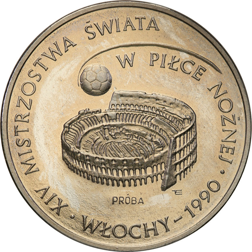 PRL. PRÓBA Nikiel 1000 złotych 1988 MŚ. w piłce nożnej