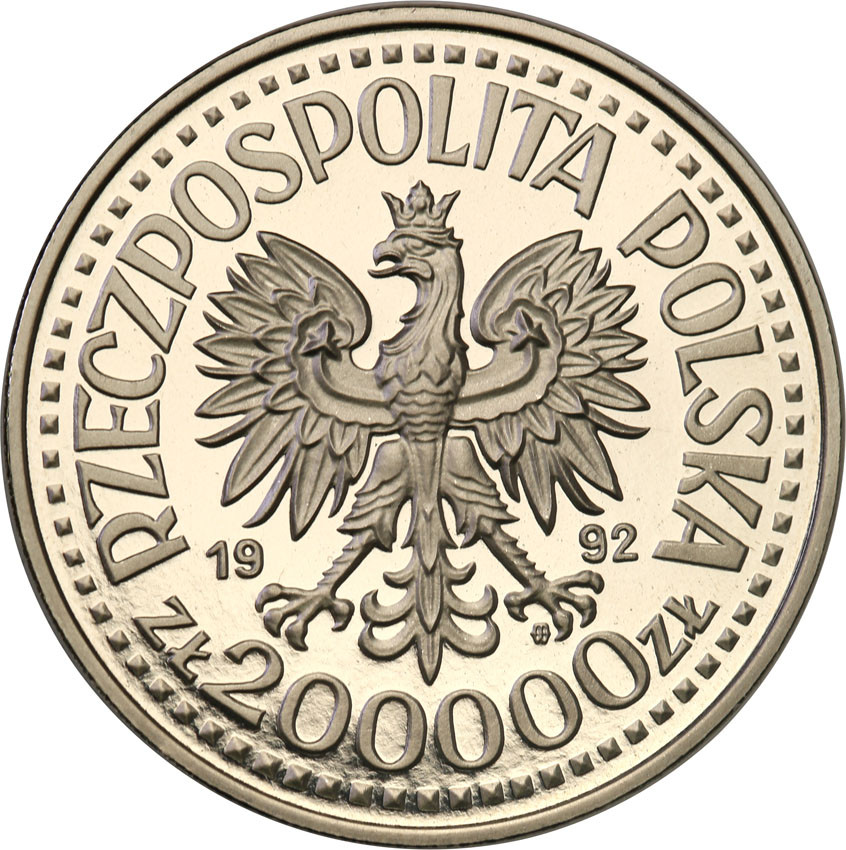 III RP. PRÓBA Nikiel 200.000 złotych 1992 Władysław Warneńczyk