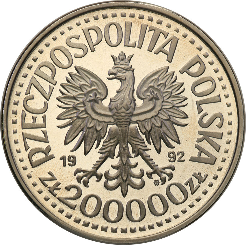 III RP. PRÓBA Nikiel 200.000 złotych 1992 Konwoje