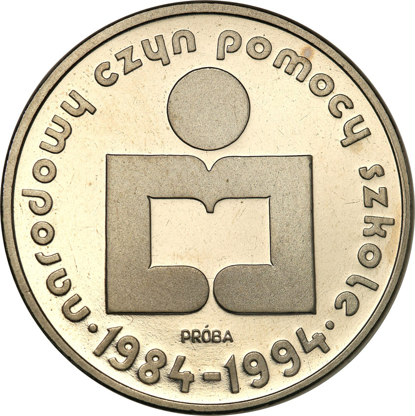 PRL. PRÓBA Nikiel 1000 złotych 1986 Pomoc Szkole