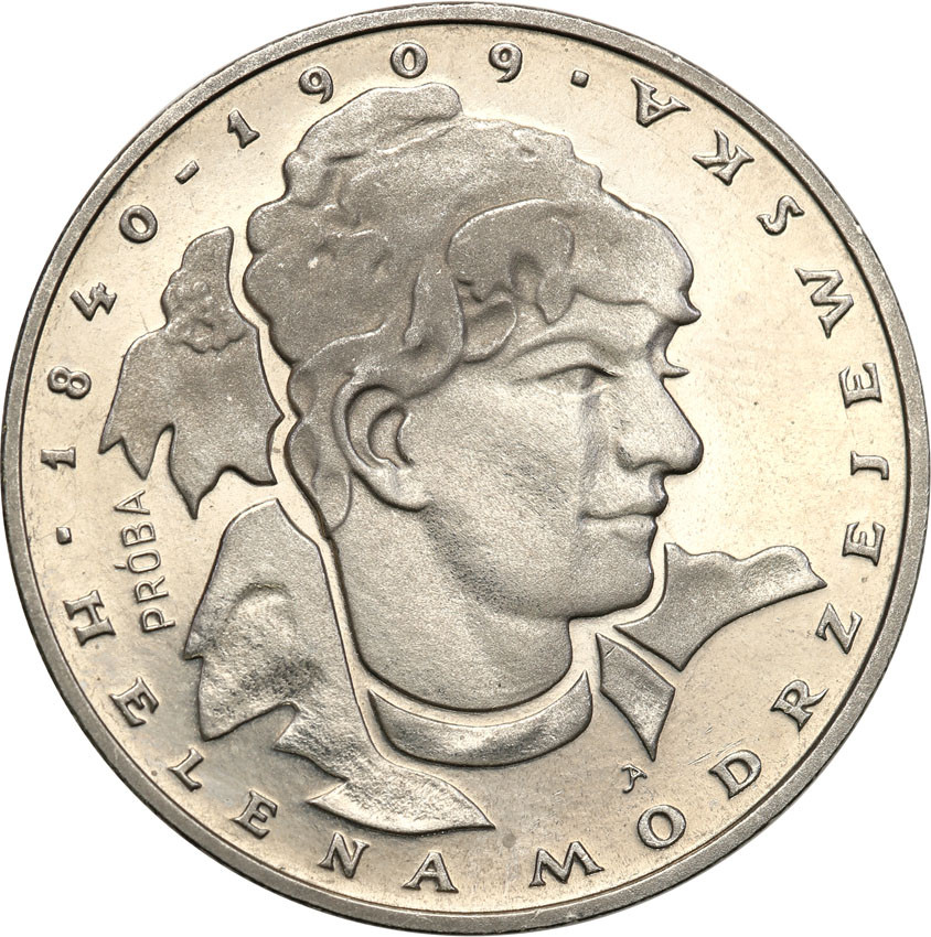 PRL. PRÓBA Nikiel 100 złotych 1975 Helena Modrzejewska