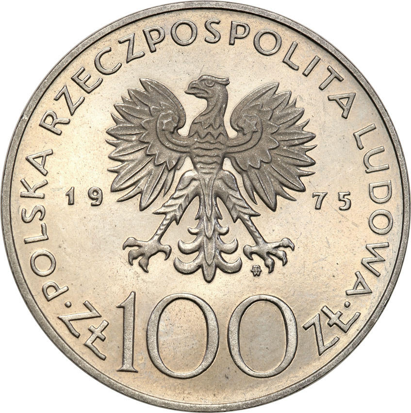 PRL. PRÓBA Nikiel 100 złotych 1975 Helena Modrzejewska