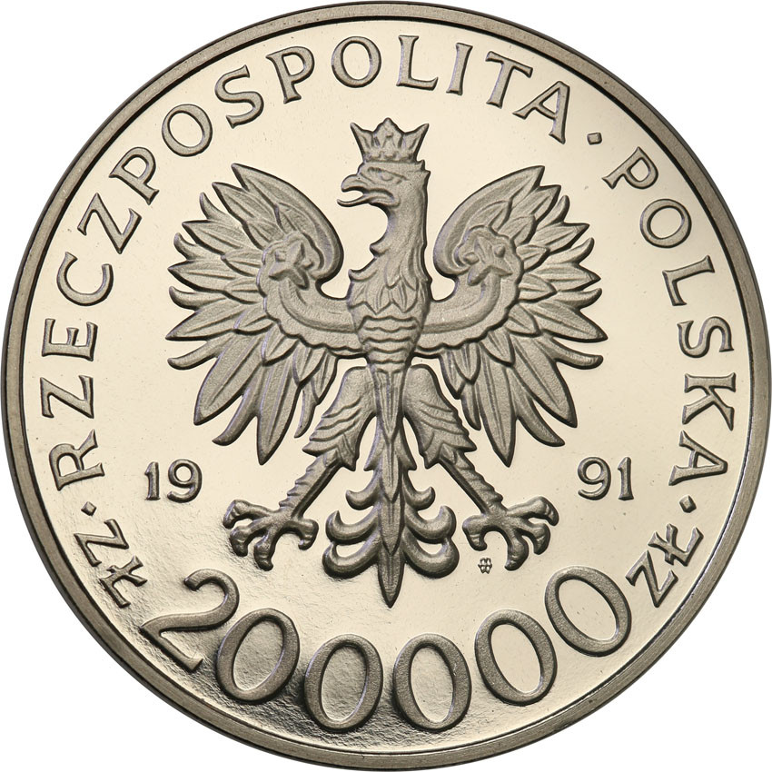 III RP. PRÓBA Nikiel. 200.000 złotych 1991 Tokarzewski Torwid