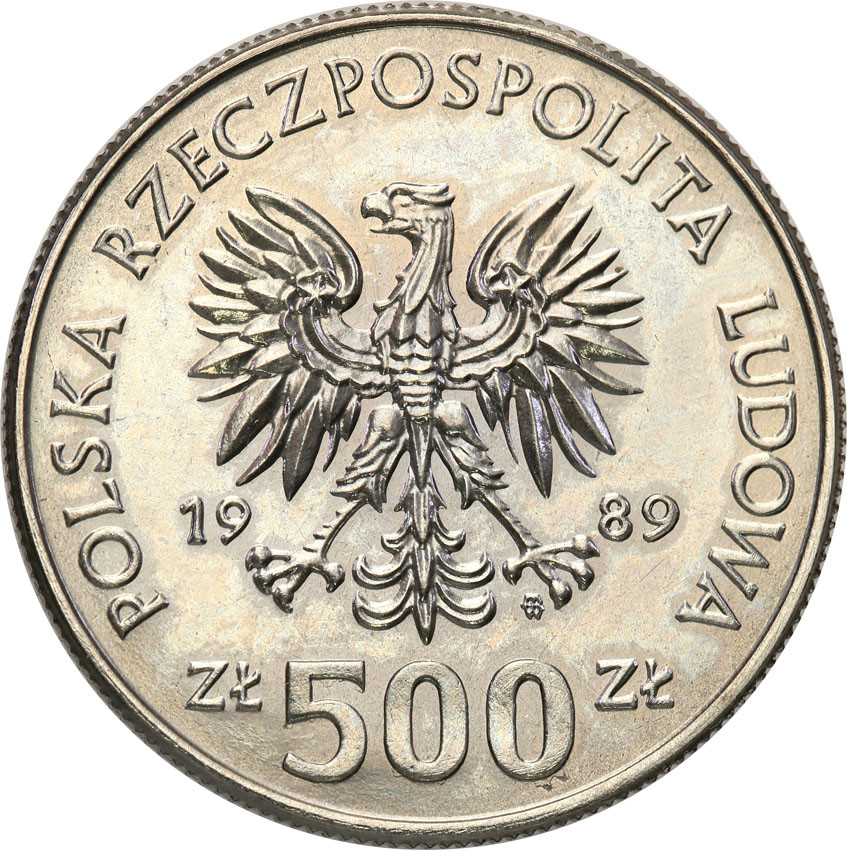 PRL. PRÓBA Nikiel 500 złotych 1989 Władysław Jagiełło
