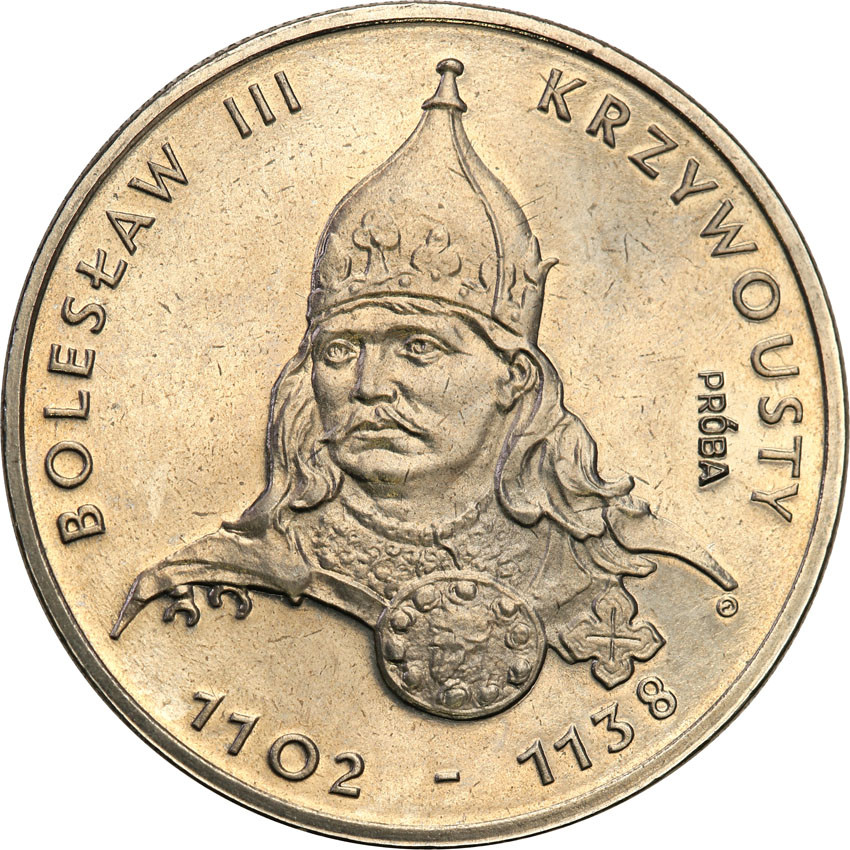 PRL. PRÓBA Nikiel 50 złotych 1982 Bolesław Krzywousty