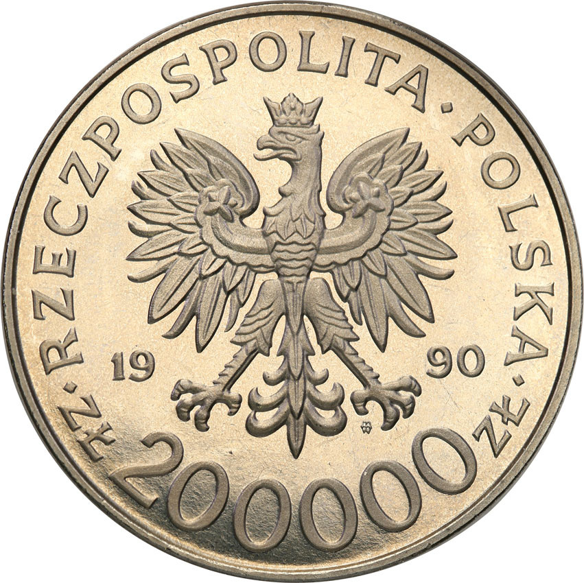 III RP. PRÓBA Nikiel 200.000 złotych 1990 Rowecki Grot