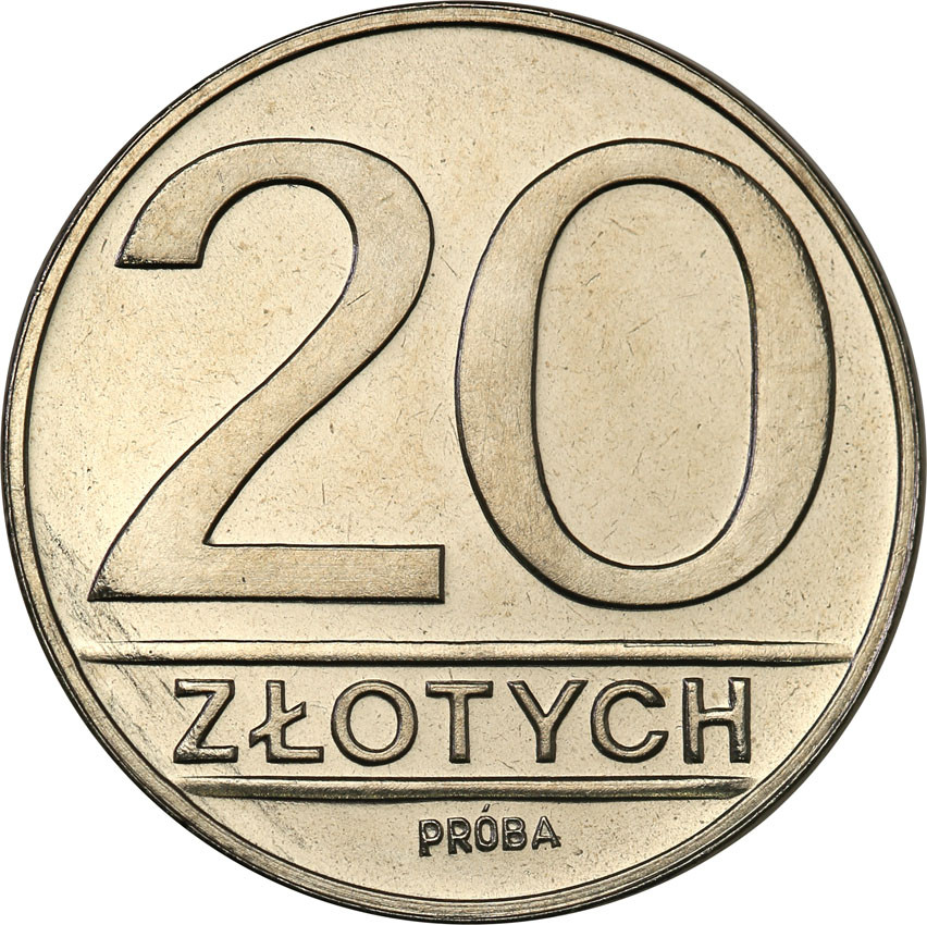 PRL. PRÓBA Nikiel 20 złotych 1984 nominał