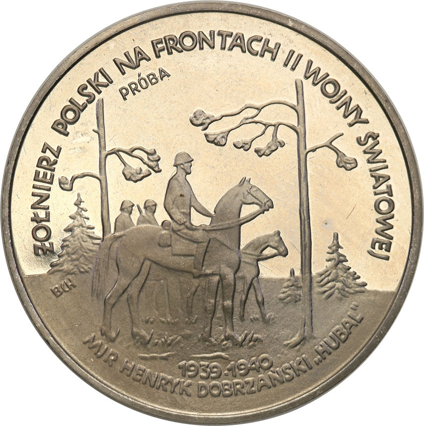 III RP. PRÓBA Nikiel 100.000 złotych 1991 Hubal