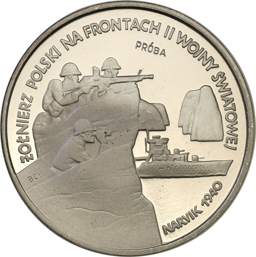 III RP. PRÓBA Nikiel 100.000 złotych 1991 Narvik