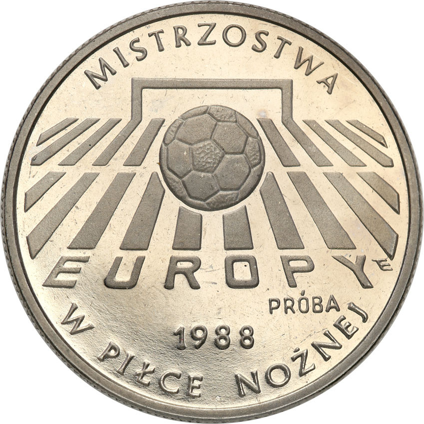 PRL. PRÓBA Nikiel 200 złotych 1987 ME. w piłce nożnej