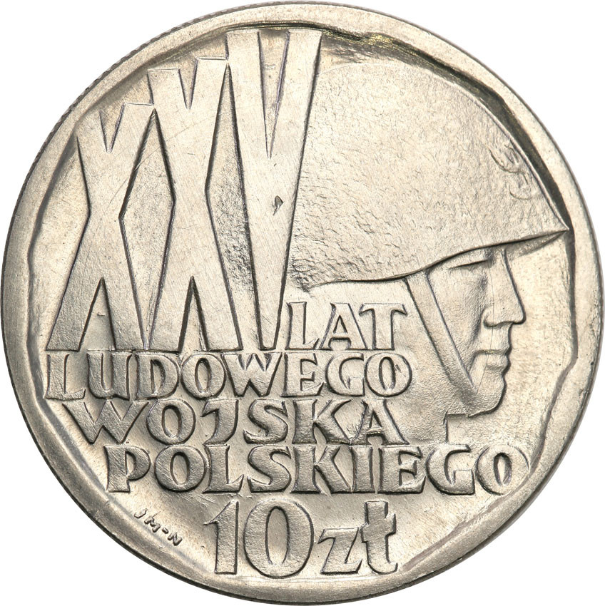 PRL. PRÓBA Nikiel 10 złotych 1968 Wojsko Ludowe