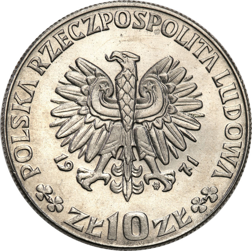 PRL. PRÓBA Nikiel 10 złotych 1971 FAO chleb