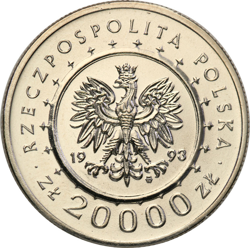 III RP. PRÓBA Nikiel 20.000 złotych 1993 Zamek w Łańcucie
