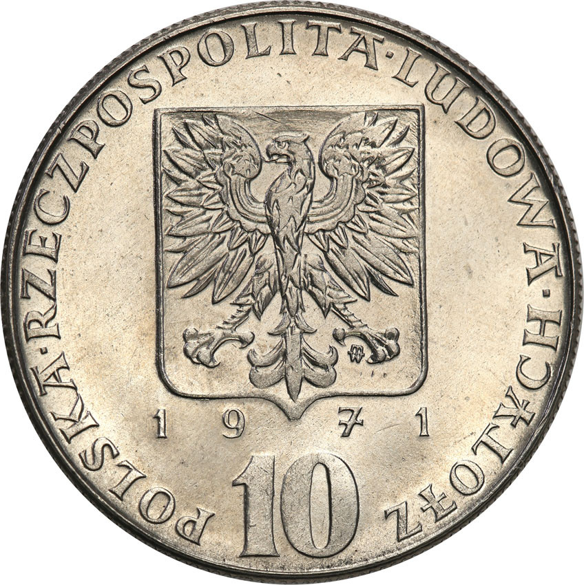 PRL. PRÓBA Nikiel 10 złotych 1971 FAO