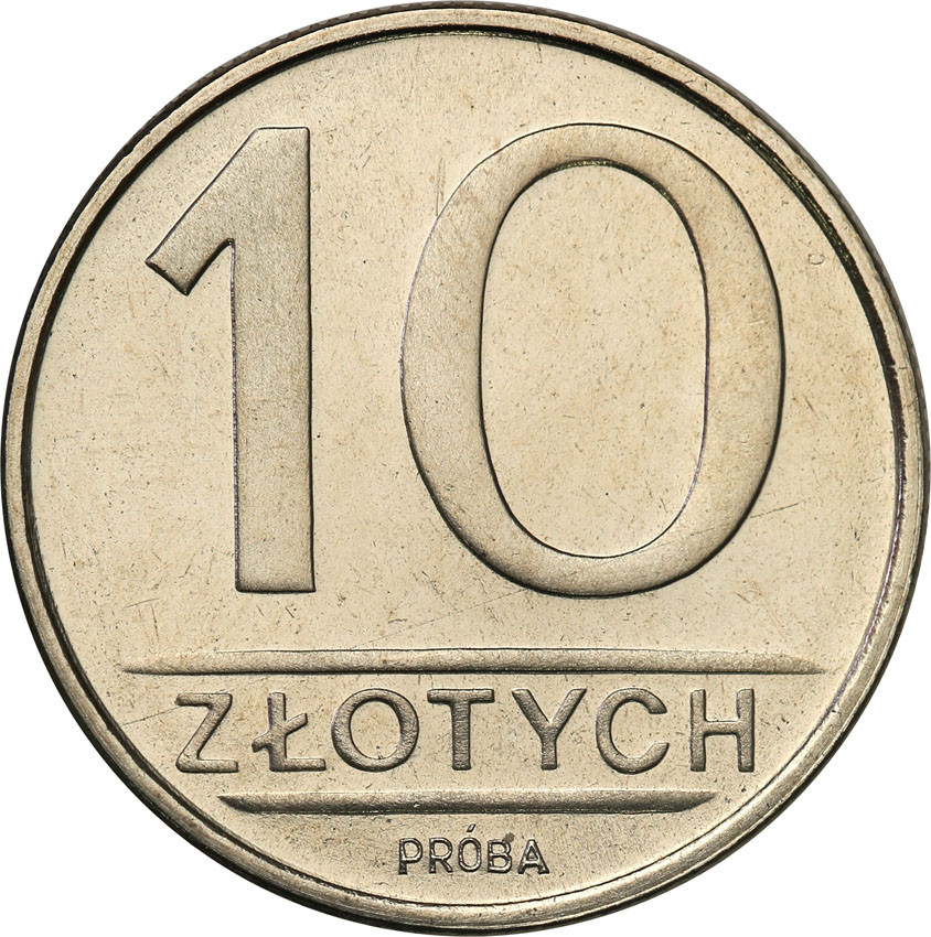 PRL. PRÓBA Nikiel 10 złotych 1984