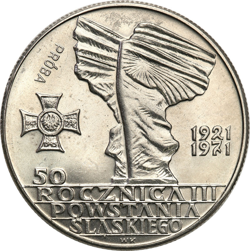 PRL. PRÓBA Nikiel 10 złotych 1971 Powstanie Śląskie