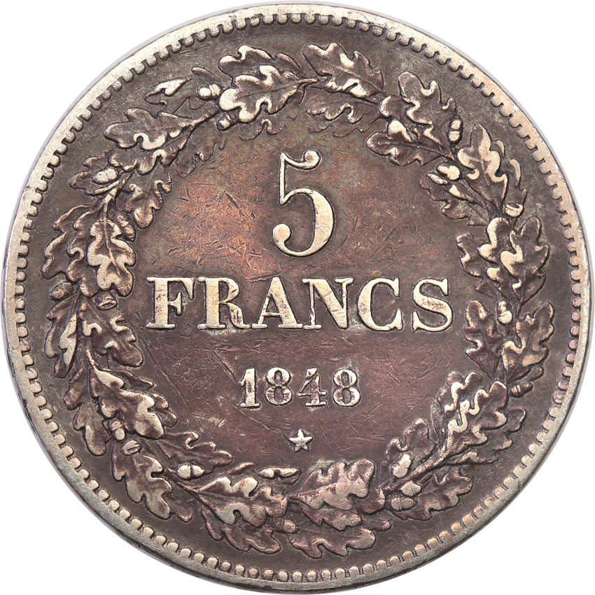 Belgia. 5 franków 1848, Bruksela